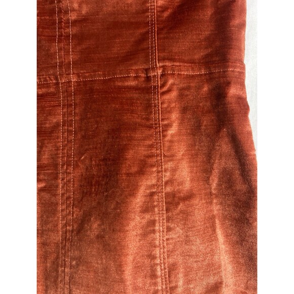 Free People Dress Woman's S Rust Orange Velvet Mini Open Back Elastic Straps - Picture 2 of 9